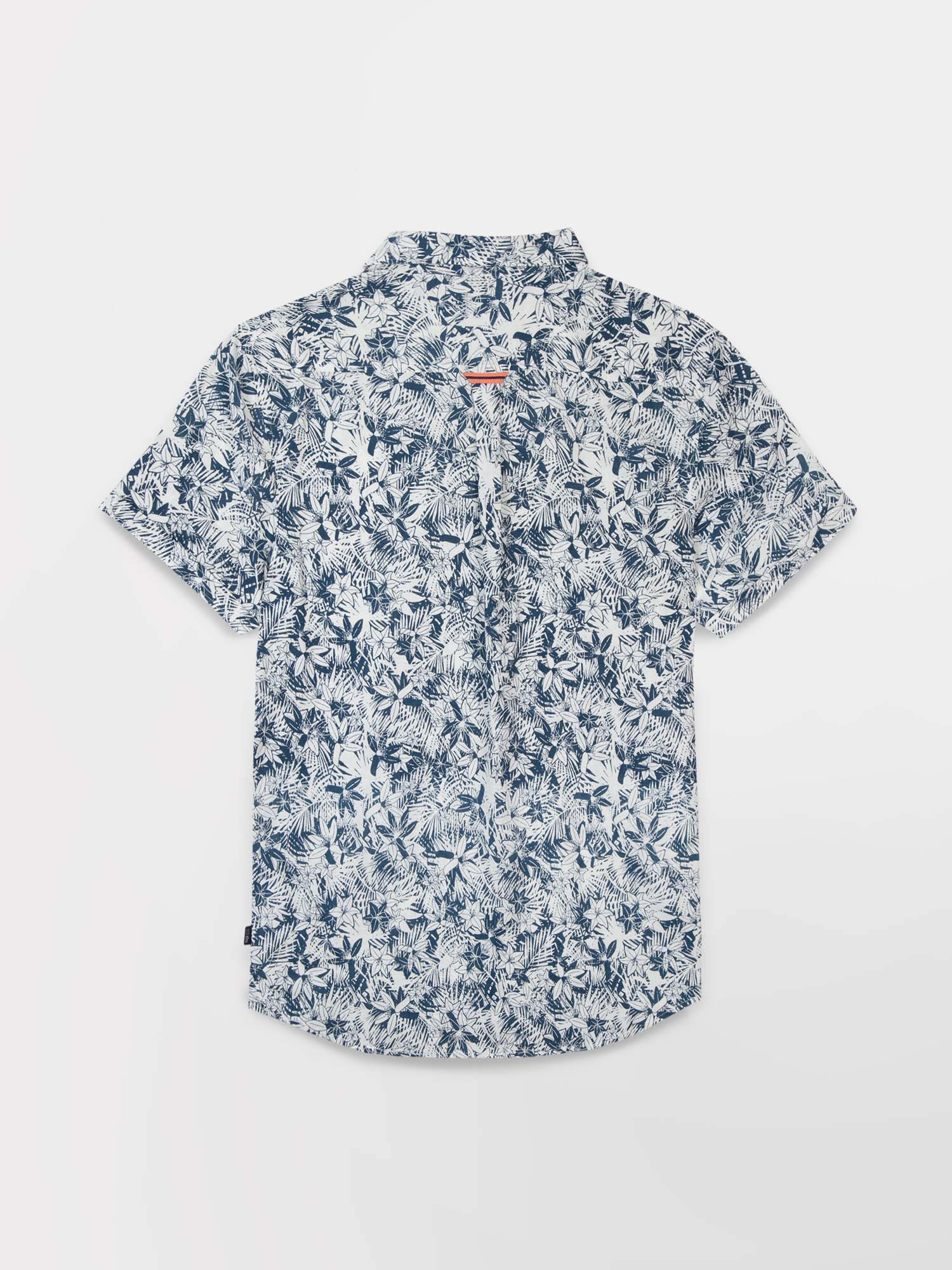 Chemise Homme Manches Courtes Coton\/Lin Bleu