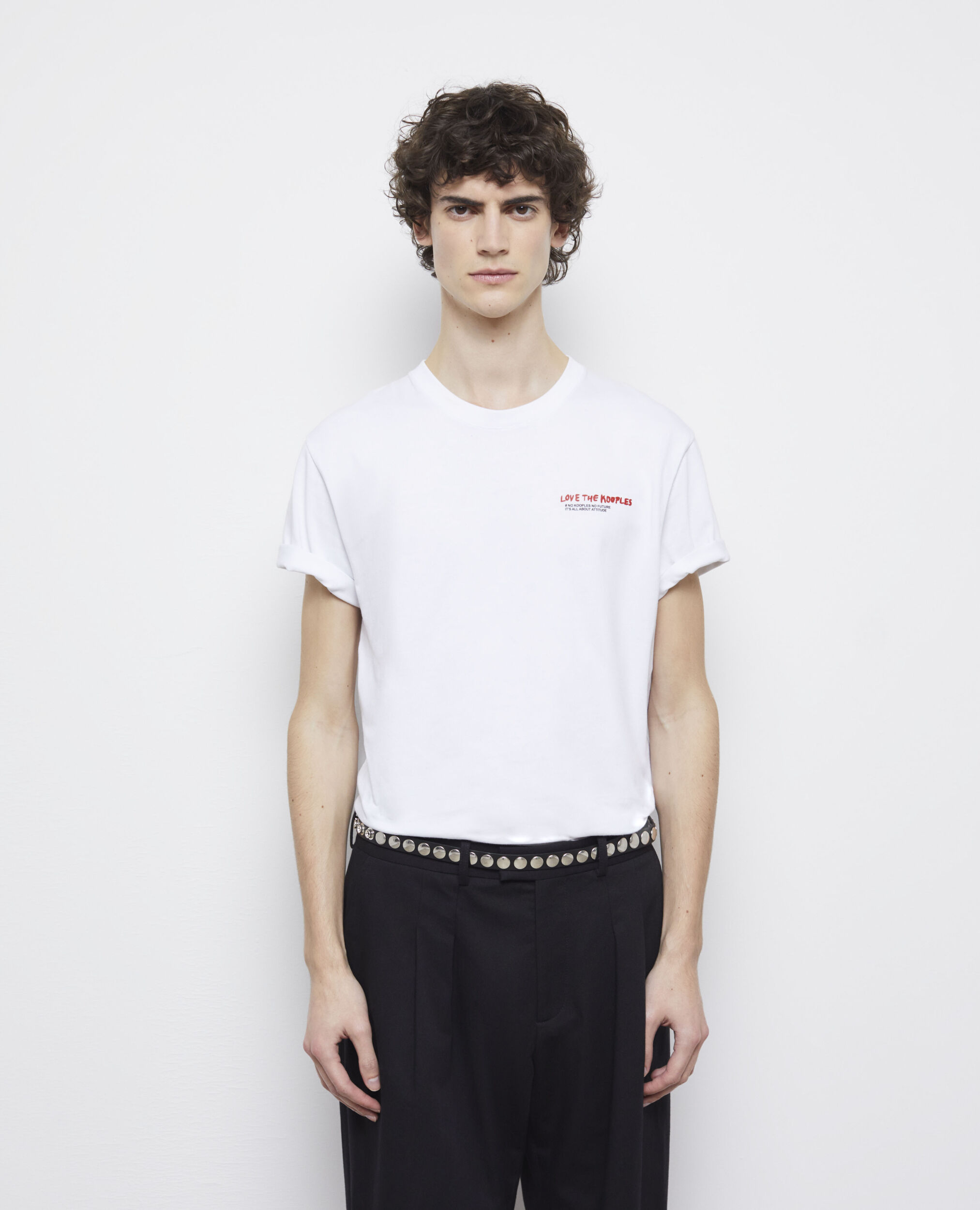 Ceinture fine en cuir noire