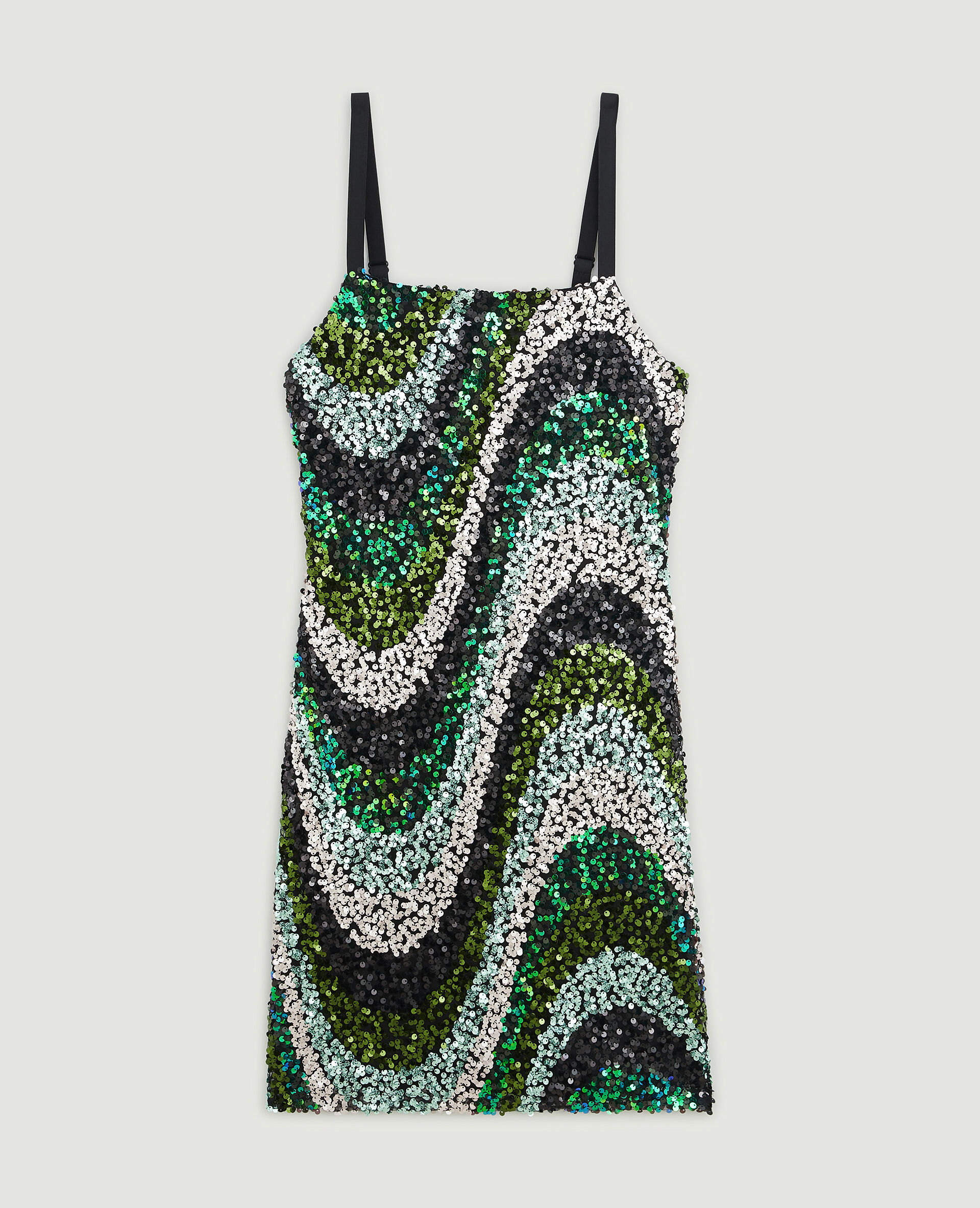 Robe courte moulante à sequins - Vert