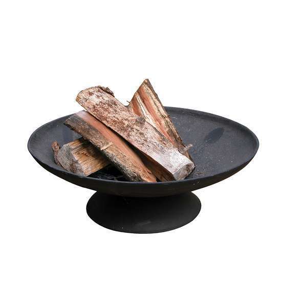Brasero au bois rond en fonte noire - 59x59x20,5 cm