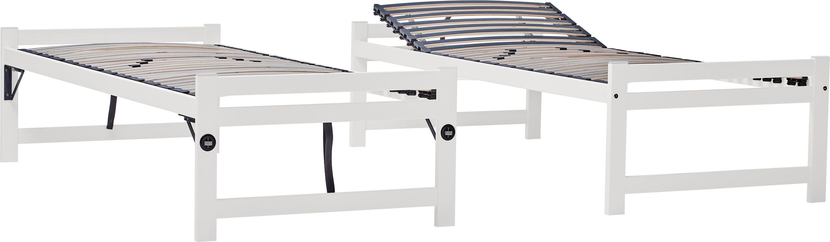 DOPPIO Doppelbett - Weiss / B: 90.0 cm x T: 200.0 cm x H: 51.8 cm