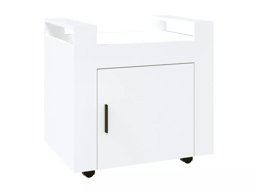 Chariot de bureau Blanc brillant 60x45x60 cm Bois d'ingénierie