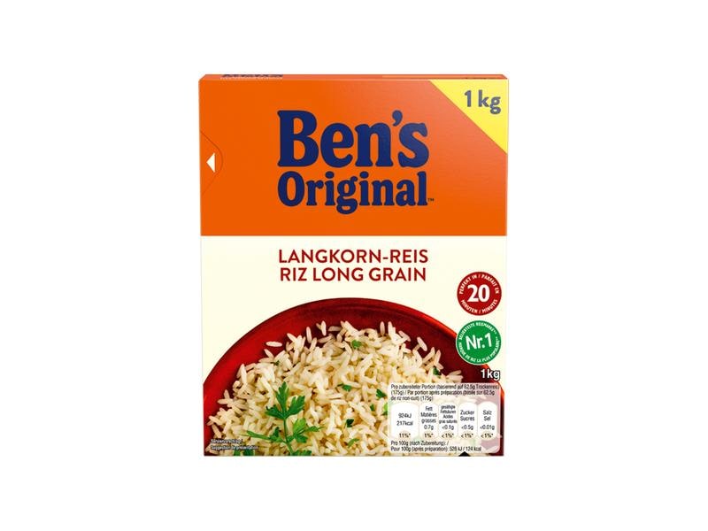 Ben's Original Reis   Langkorn 1 kg Aromatische Langkorn-Reiskörner