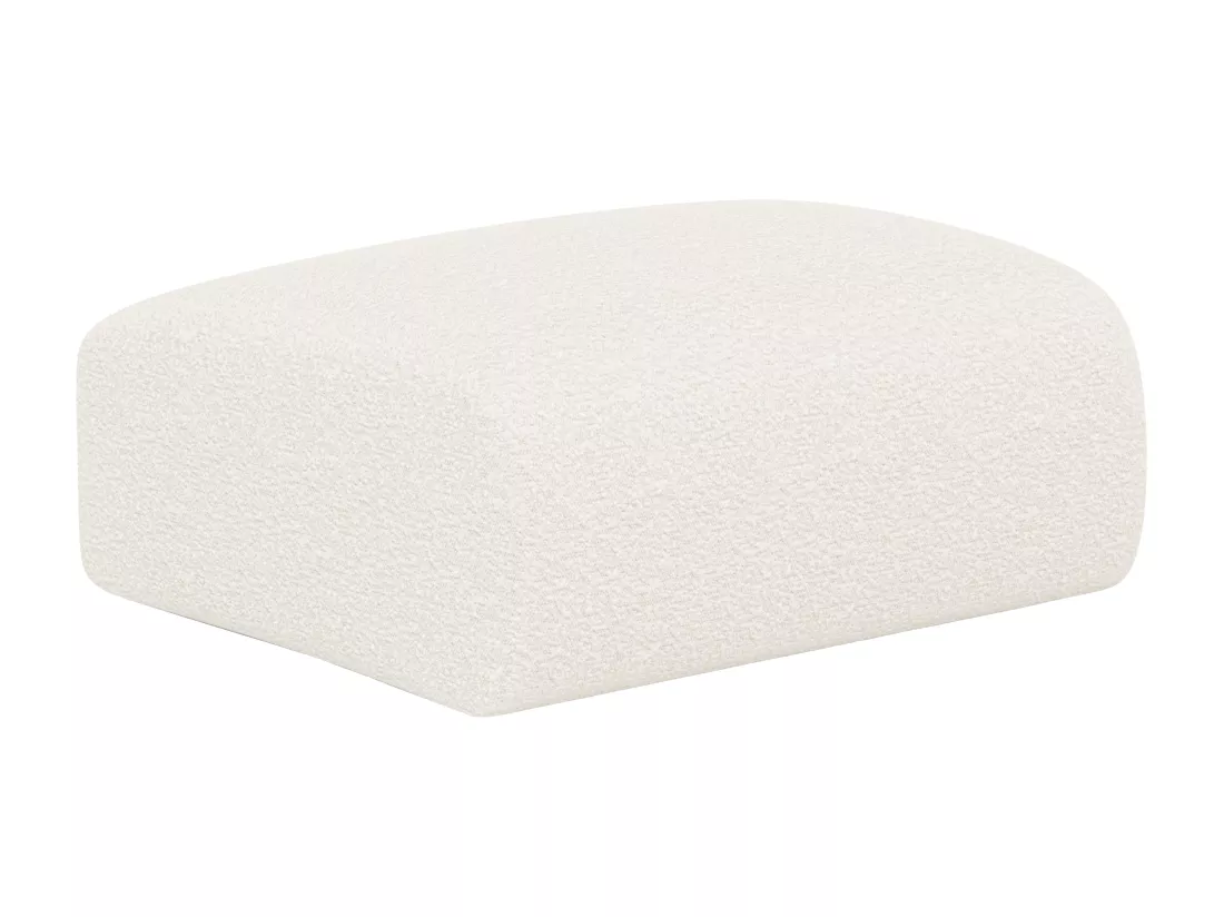 Pouf en tissu bouclette blanc POGNI de Maison Céphy
