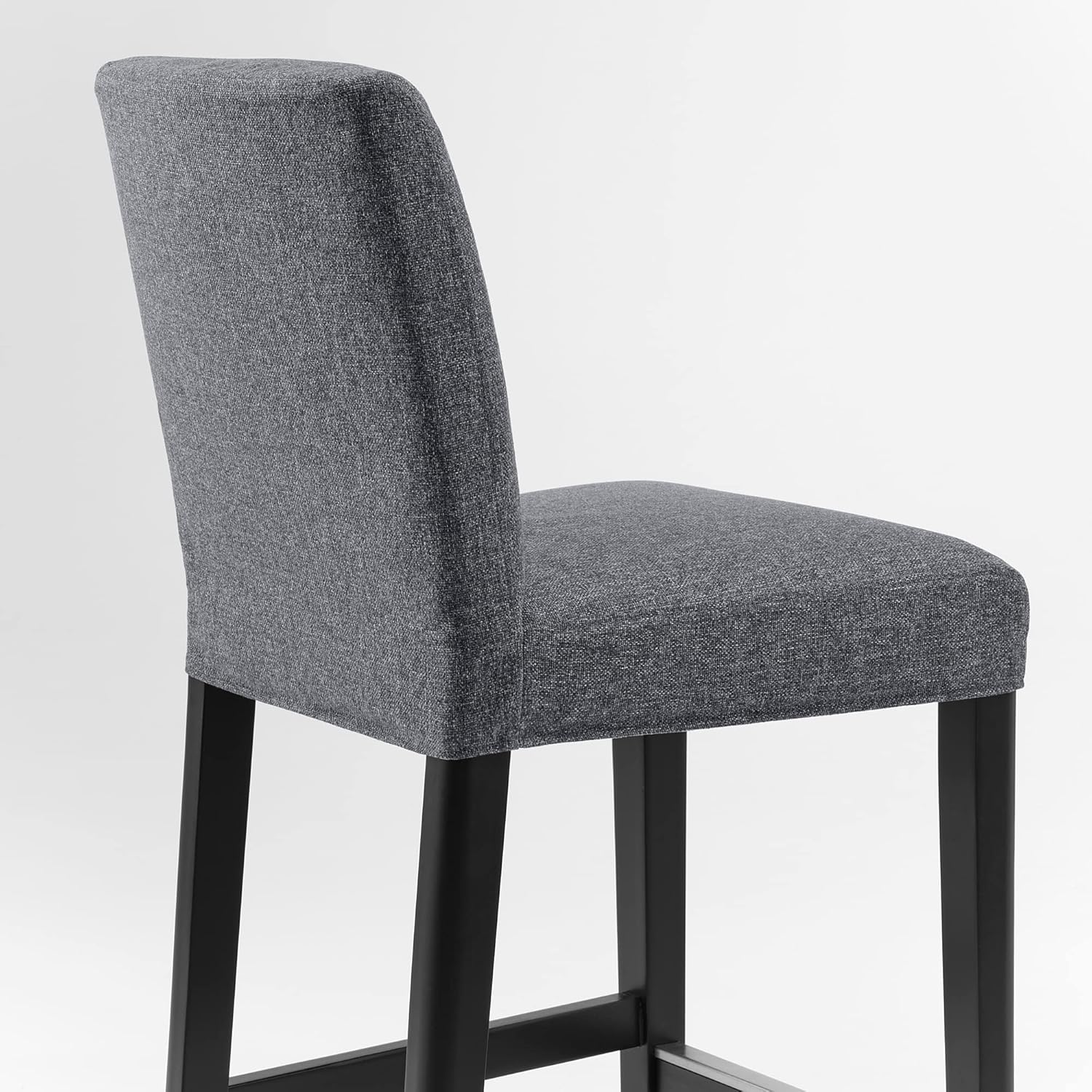 IKEA BERGMUND Barhocker mit Rückenlehne, 62 cm, Schwarz/Gunnared Mittelgrau