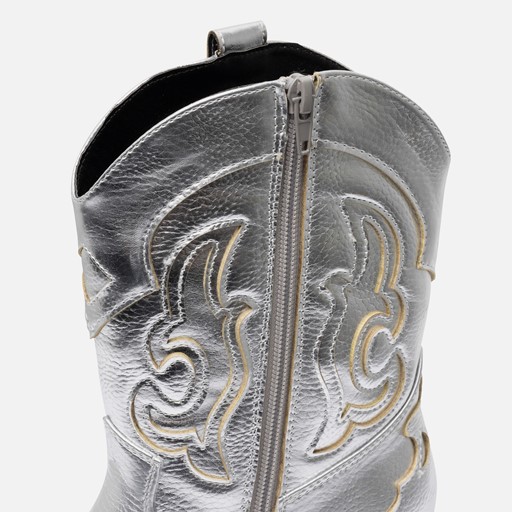Ann Rocks Cowboylaarzen zilver Pu