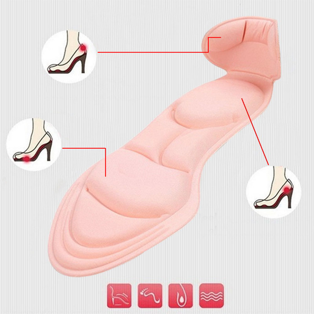 (1 Paar) 7mm Ultraweiche Schaumstoff Pads Schuhsohlen Einlage Anti-Rutsch / Massage Einlagen - Beige