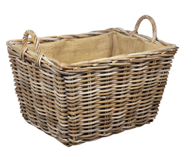 Van der Leeden Rattan-Holzkorb, rechteckig,