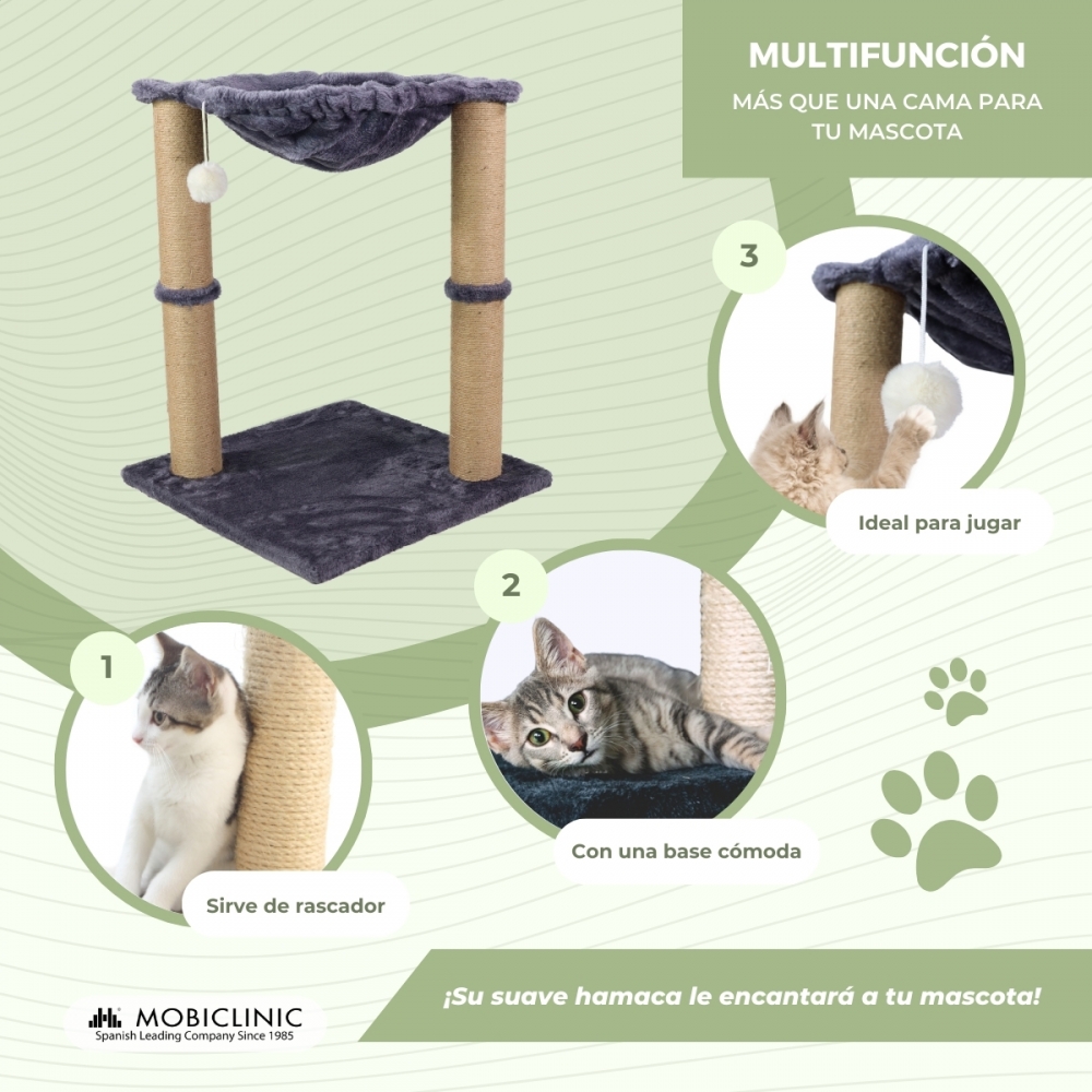 Arranhador para Gatos | Com Rede | 40 x 40 x 50 cm | Leve | Durável | Máx. 10 kg | Milo | Mobiclinic