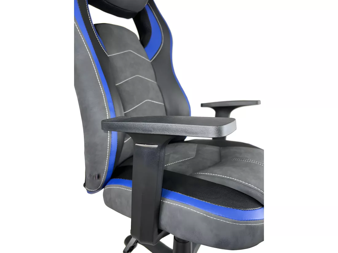 Chaise gamer siège basculant simili cuir alcantara hauteur réglable pivotant roulettes AZUL