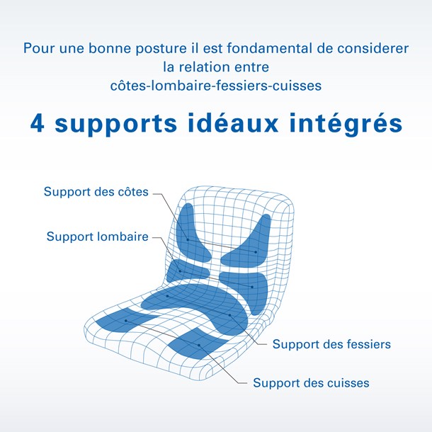 Coussin ergonomique pinto air-bleu