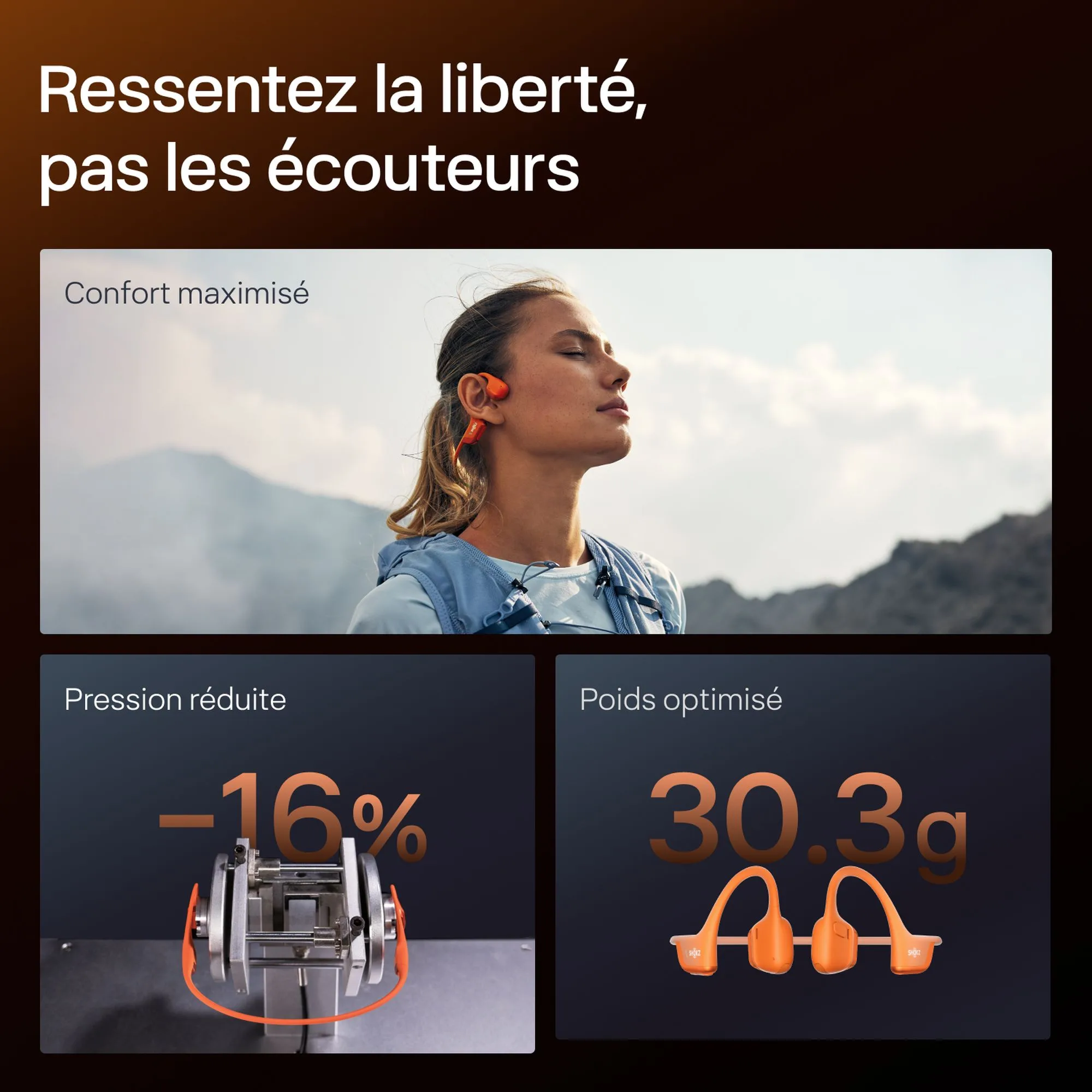 Shokz Open Run Pro 2 Mini Orange Écouteurs Bluetooth