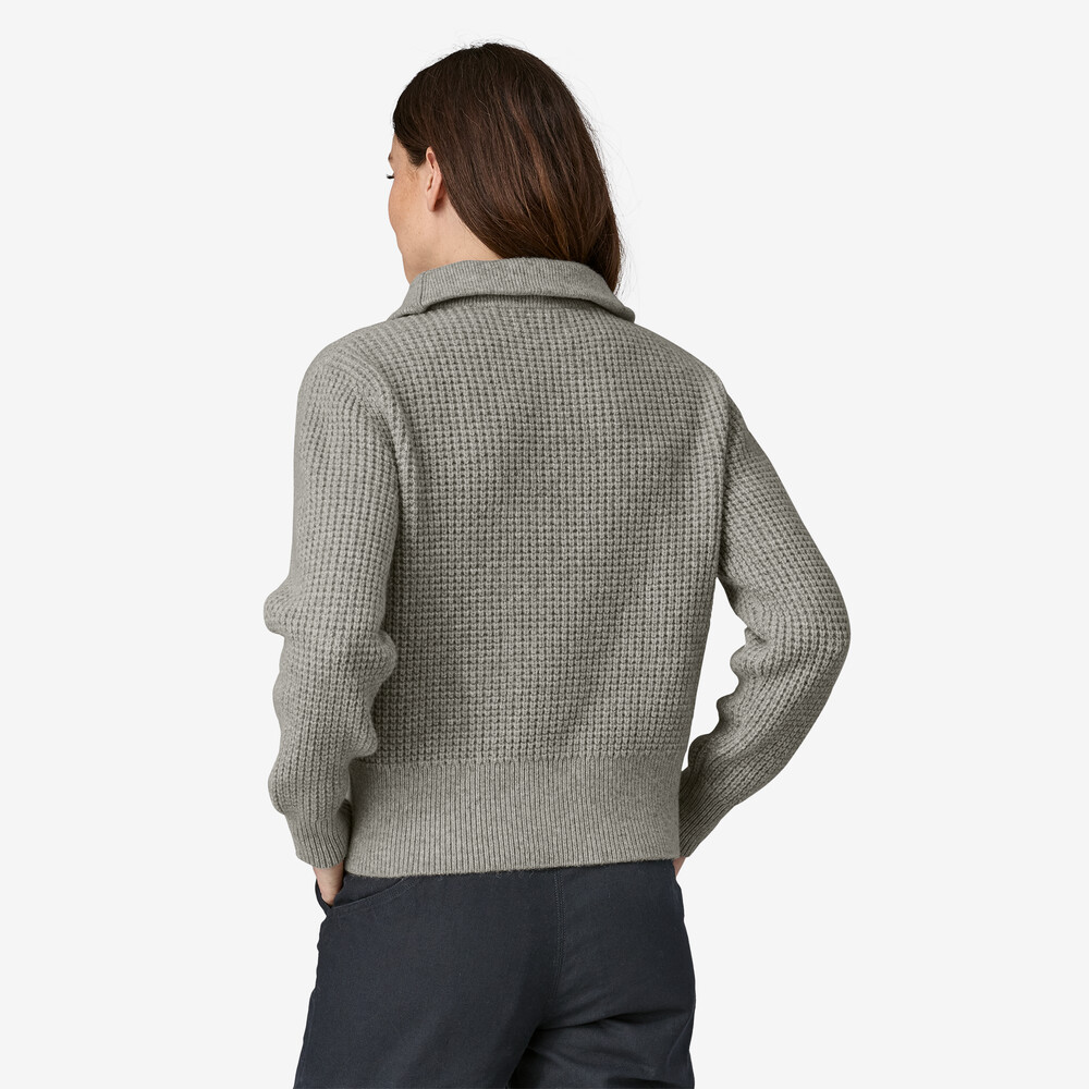 Damenpullover aus recyceltem Wollmischgewebe mit 1/4-Reißverschluss