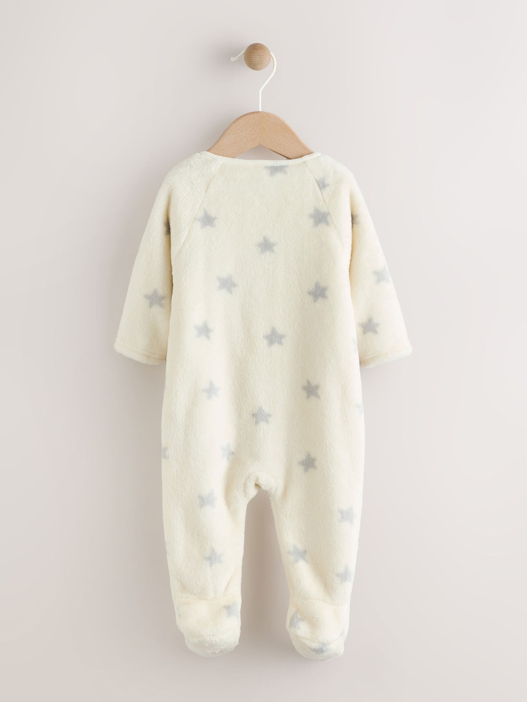 Grijs met sterren - Fleece babypyjama