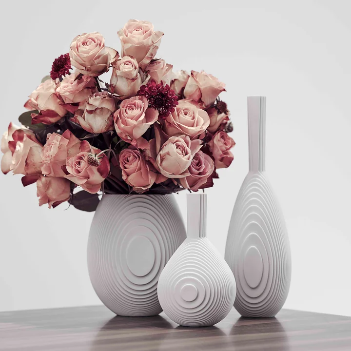 ArchitectMade - Flow Vase, Drop, weiss