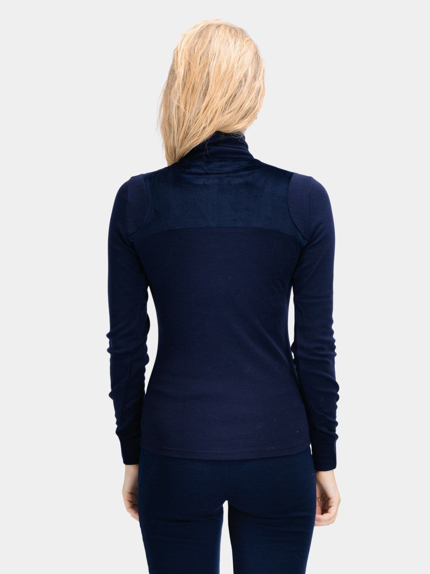 Sirdal Merino Half-Zip Dame Blue Ink