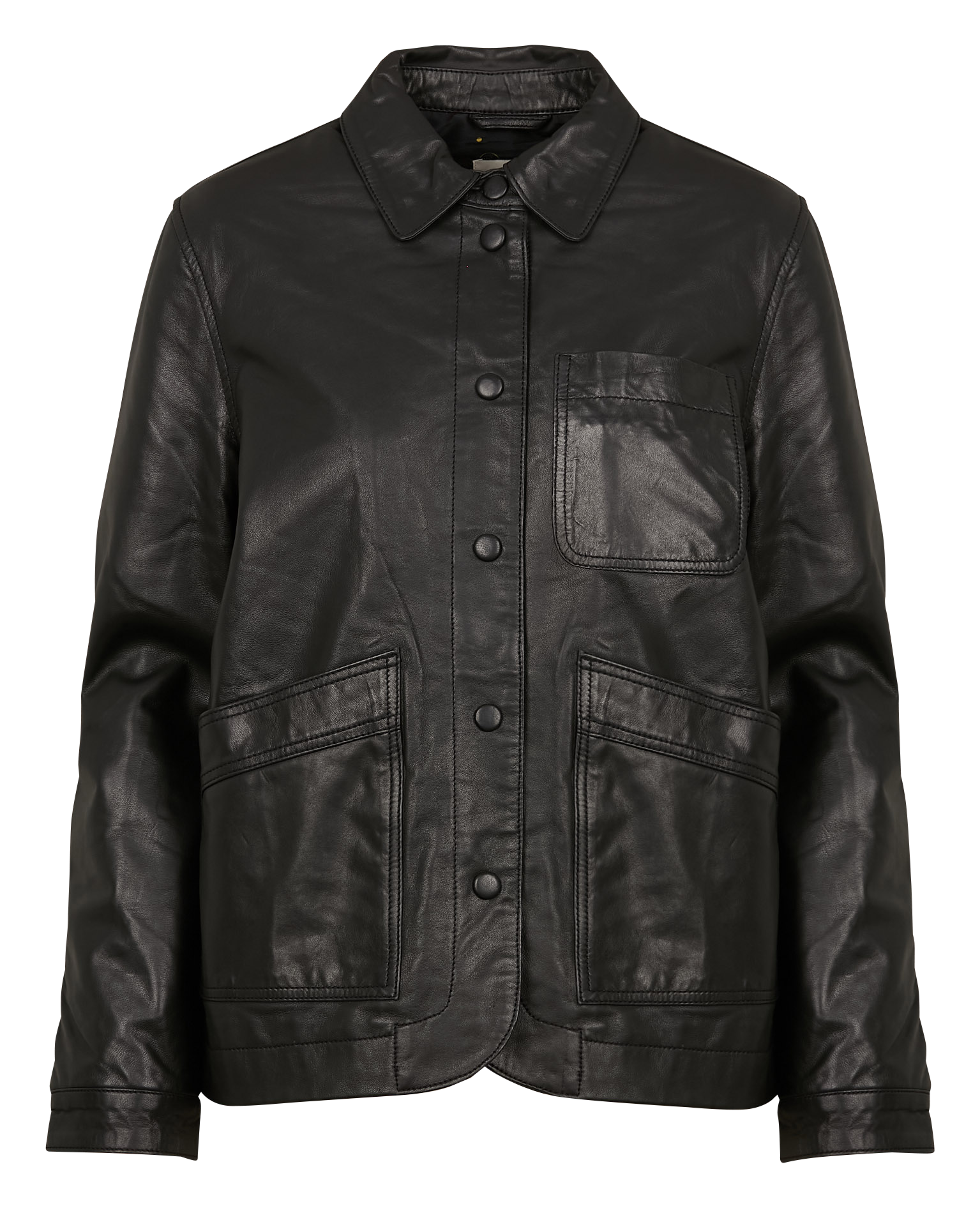 FAULINE - Veste col classique droite en jacquard imprimé | Noir