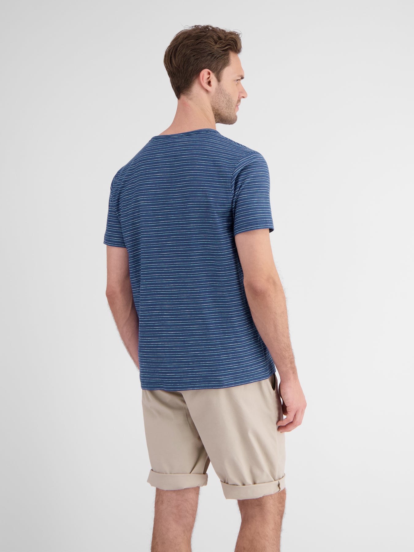 Herren Serafino-Shirt, gestreift