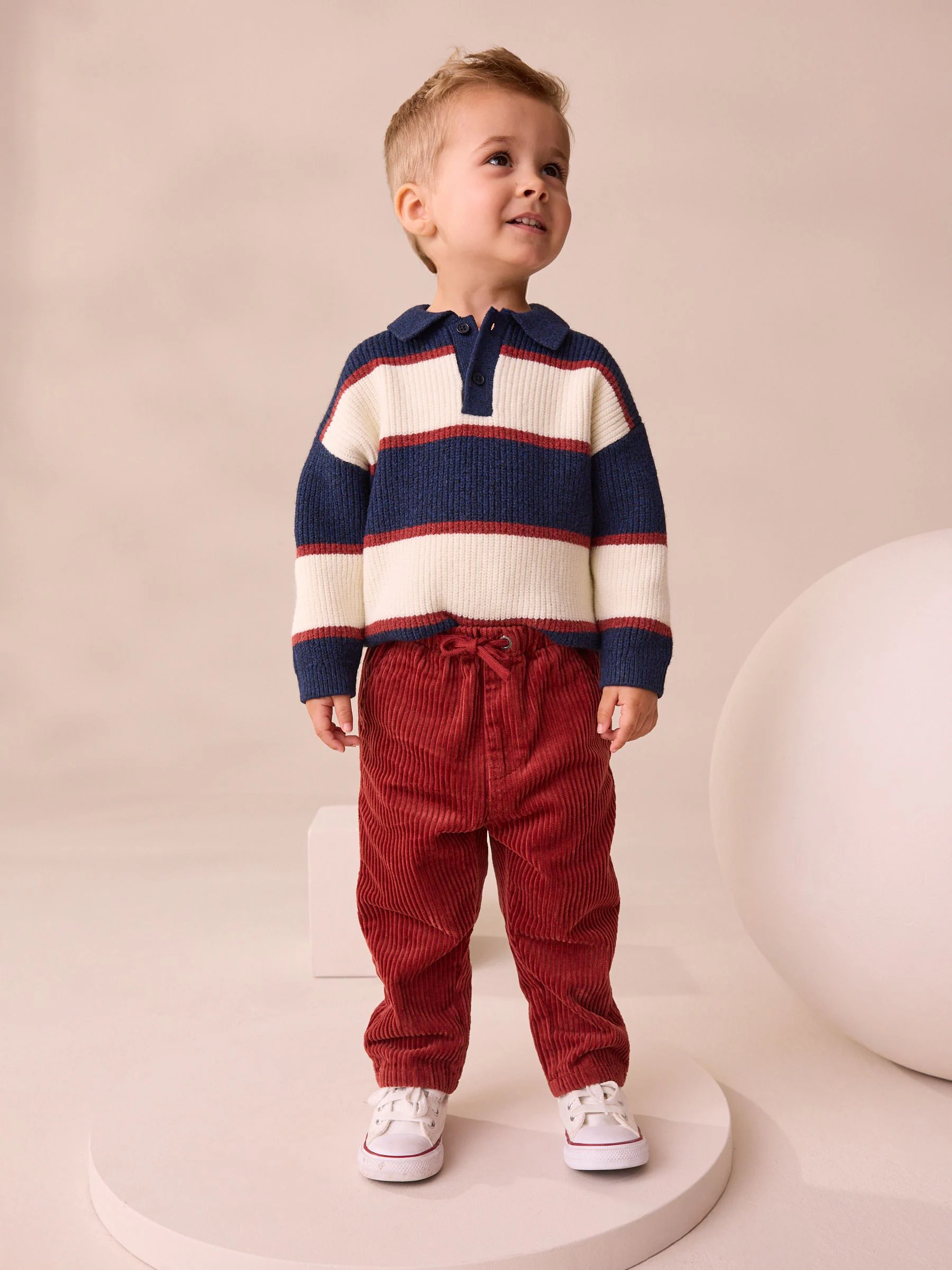 Donkerrood - Corduroy instapbroek (3mnd-7jr)