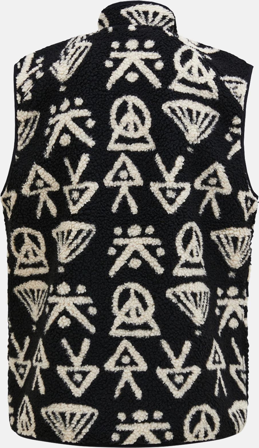 Graphic Pile Vest Herre Black