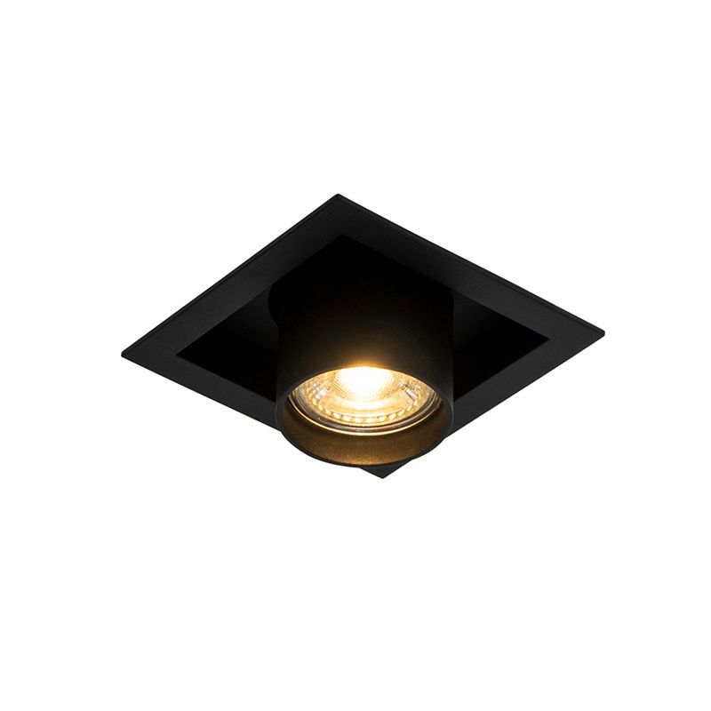 Set van 6 Moderne inbouwspot zwart verstelbaar - Roof