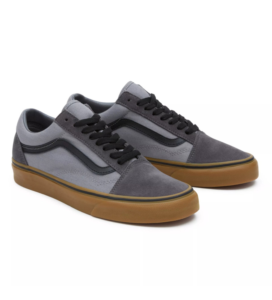 Tênis Vans Ua Old Skool Plum Kitten em couro cinza