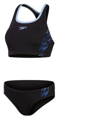 Maillot de Bain Femme Speedo 2 pièces Placement Noir / Bleu