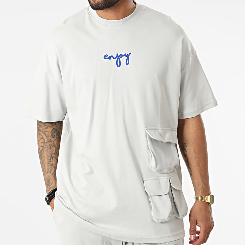 Ensemble Tee Shirt Oversize Short Jogging Y205UST Gris