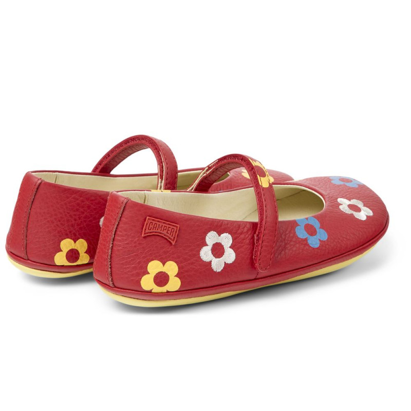 Camper Camper Ballerines Rouge Fleuri