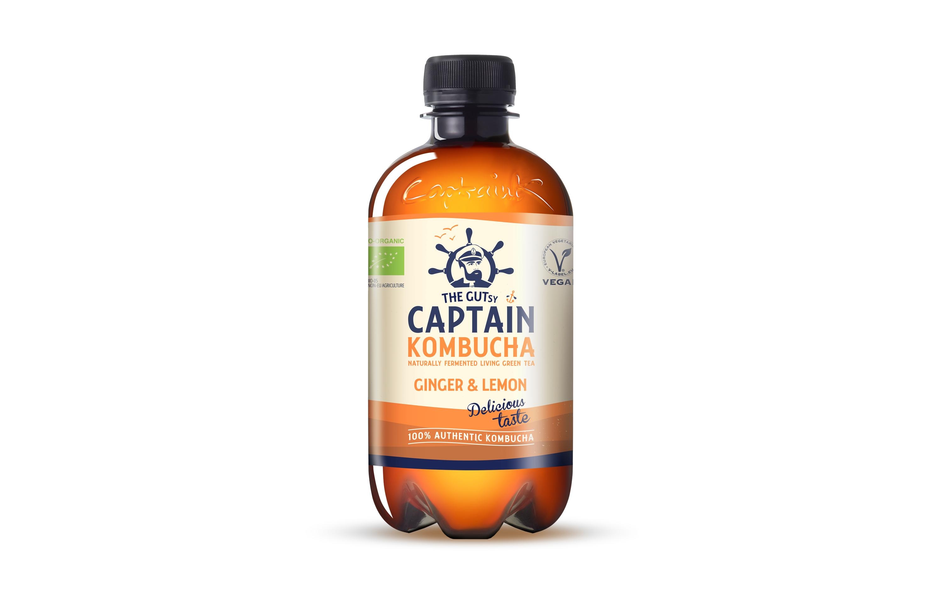 Bio Kombucha Ginger & Lemon 12 x 0.4 lErfrischendes Wohlfühlgetränk mit Ingwer- und Zitronenaroma