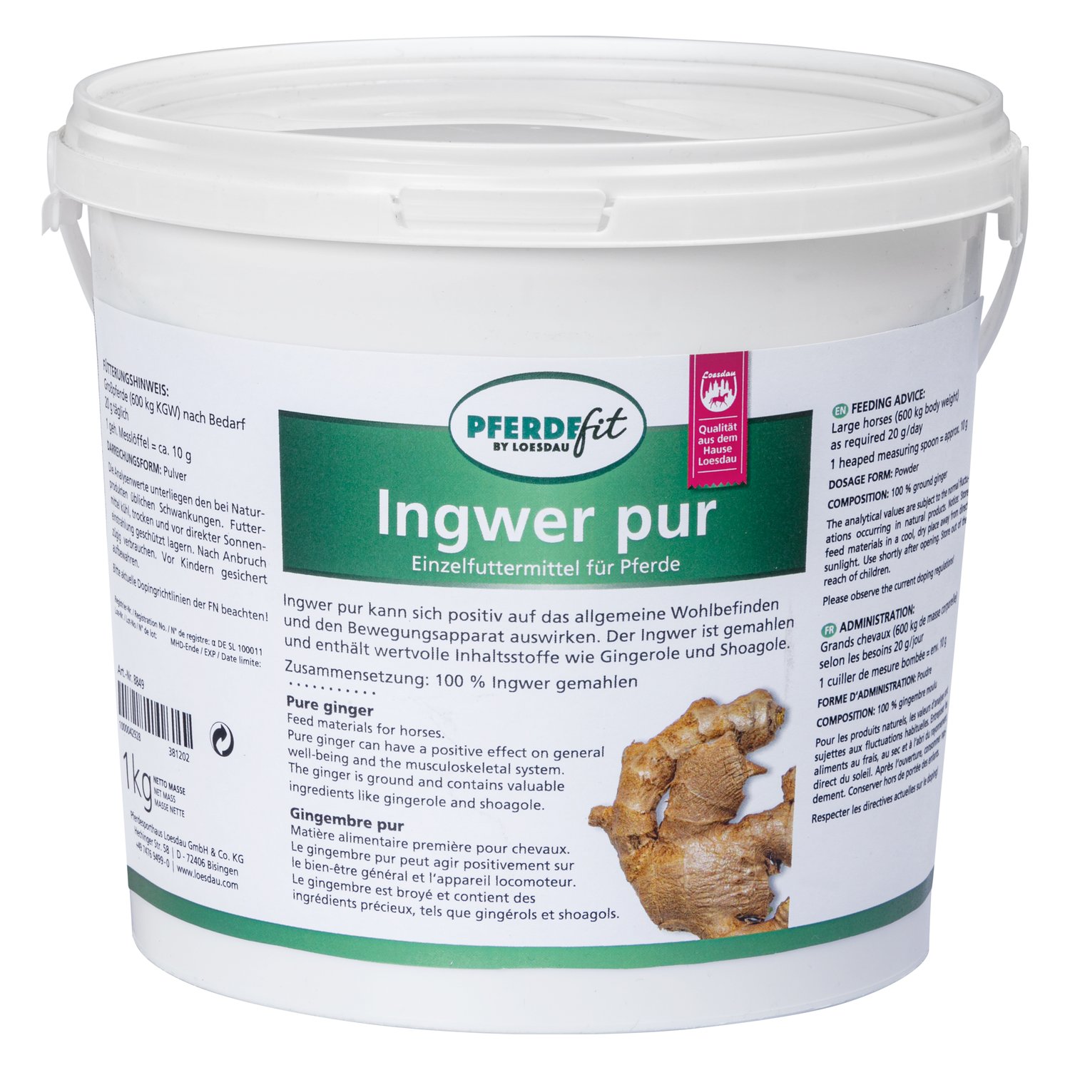 PFERDEfit by Loesdau Ingwer pur  - 1 kg