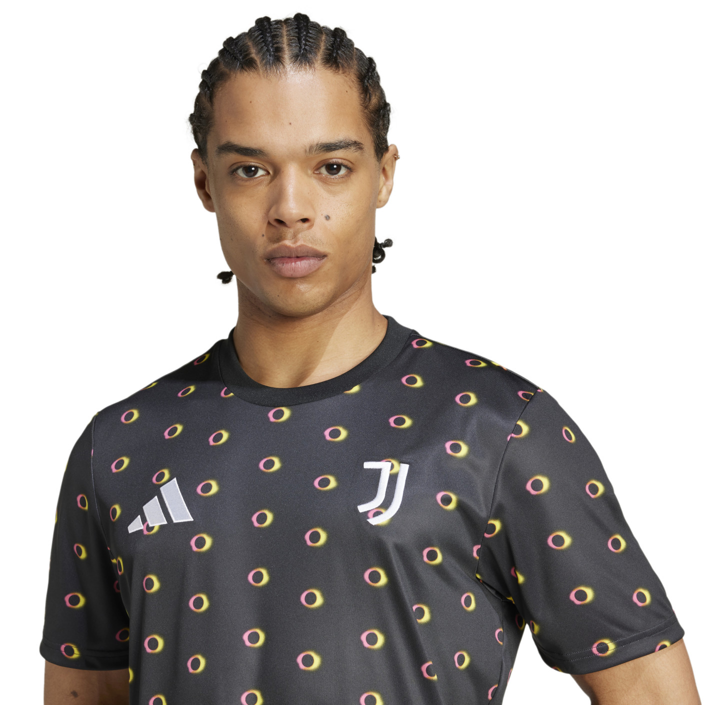 Adidas Juventus Pre-Match Trainingsshirt 2024-2025 Antraciet Geel Roze Zwart Wit