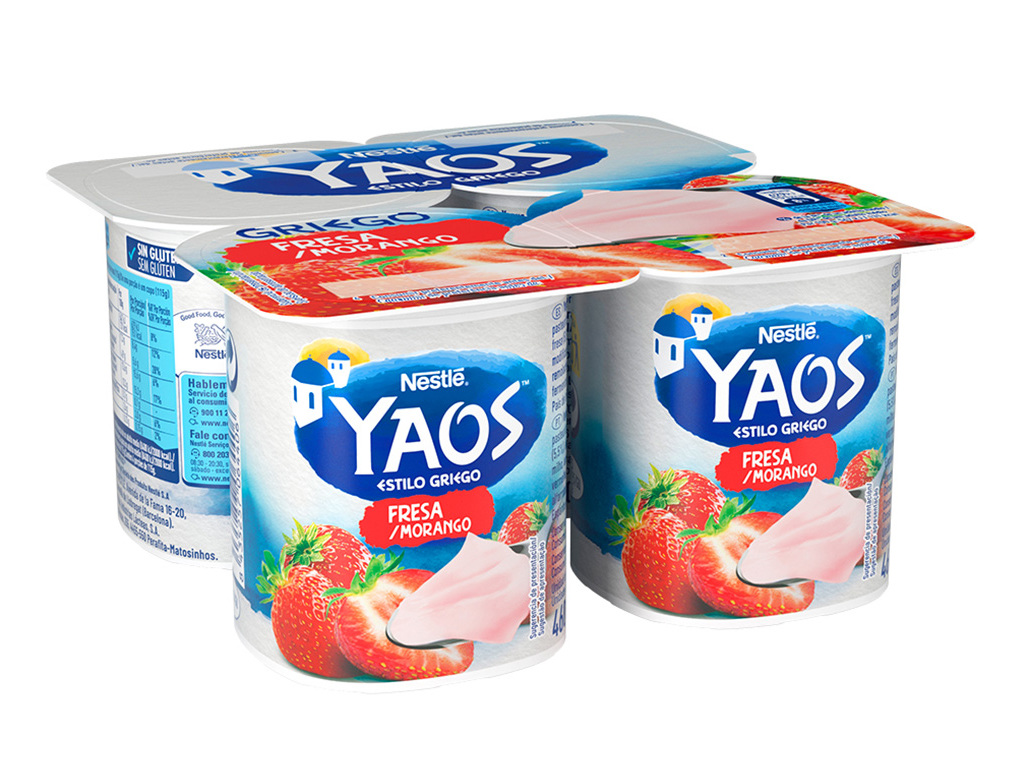 IOGURTE GREGO YAOS MORANGO 4X115G