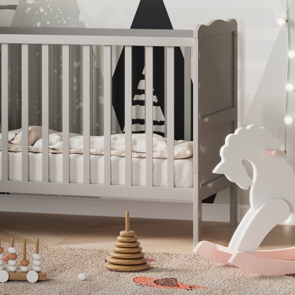 VitaliSpa Gitterbett Babybett Kinderbett Tobi Kombinationsbett umbaubar Weiß