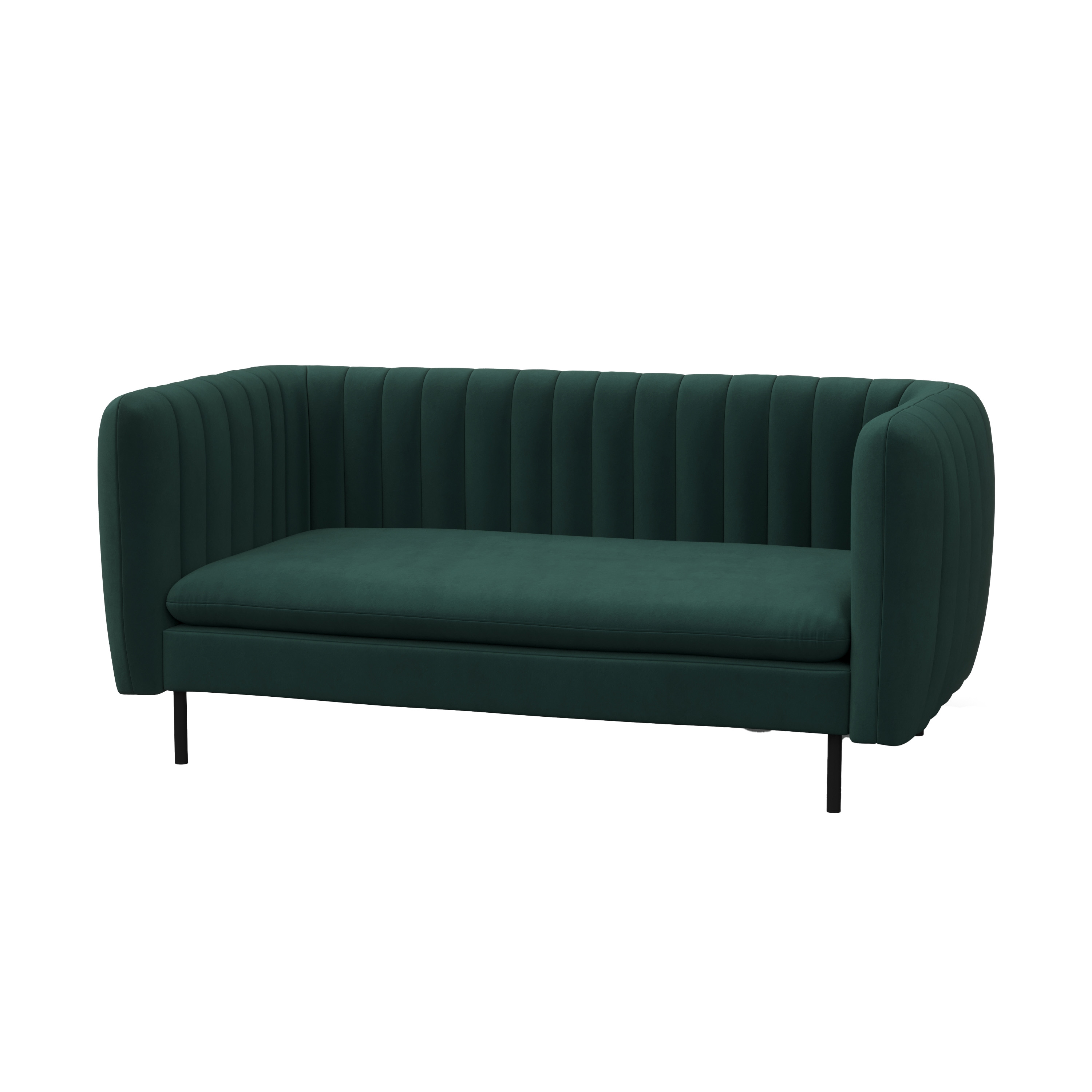 Sofa Samt ASHLEY 2-Sitzer dunkelgrün