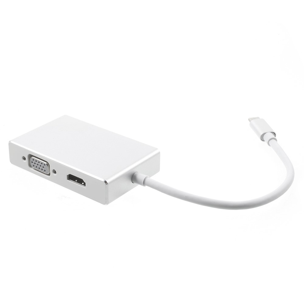USB C Multiport Adapter mit VGA / HDMI / DVI / USB 3.0 - Silber