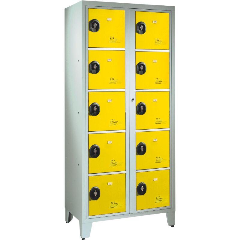 Vestiaire visitable pour collèges - 2 colonnes monobloc - H 207cm