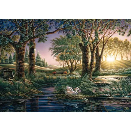 Schmidt Spiele Puzzle - Terry Redlin: Morgenzauber am Teich, 1000 Teile