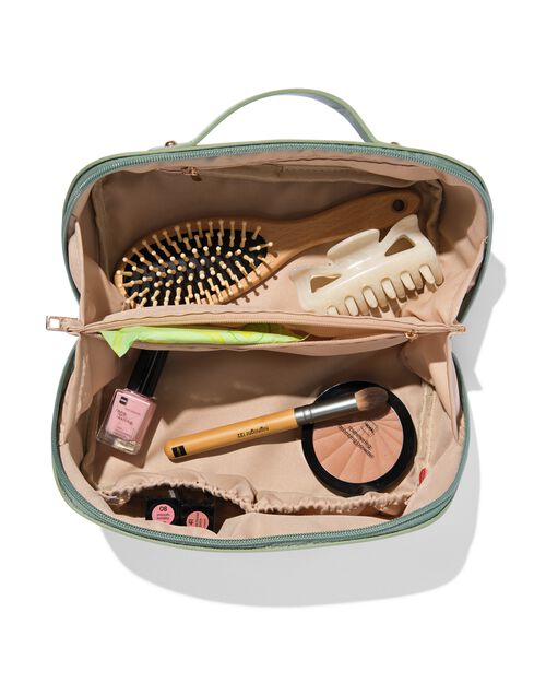 trousse de toilette à fermeture zip en diagonale 24x12x12 vert