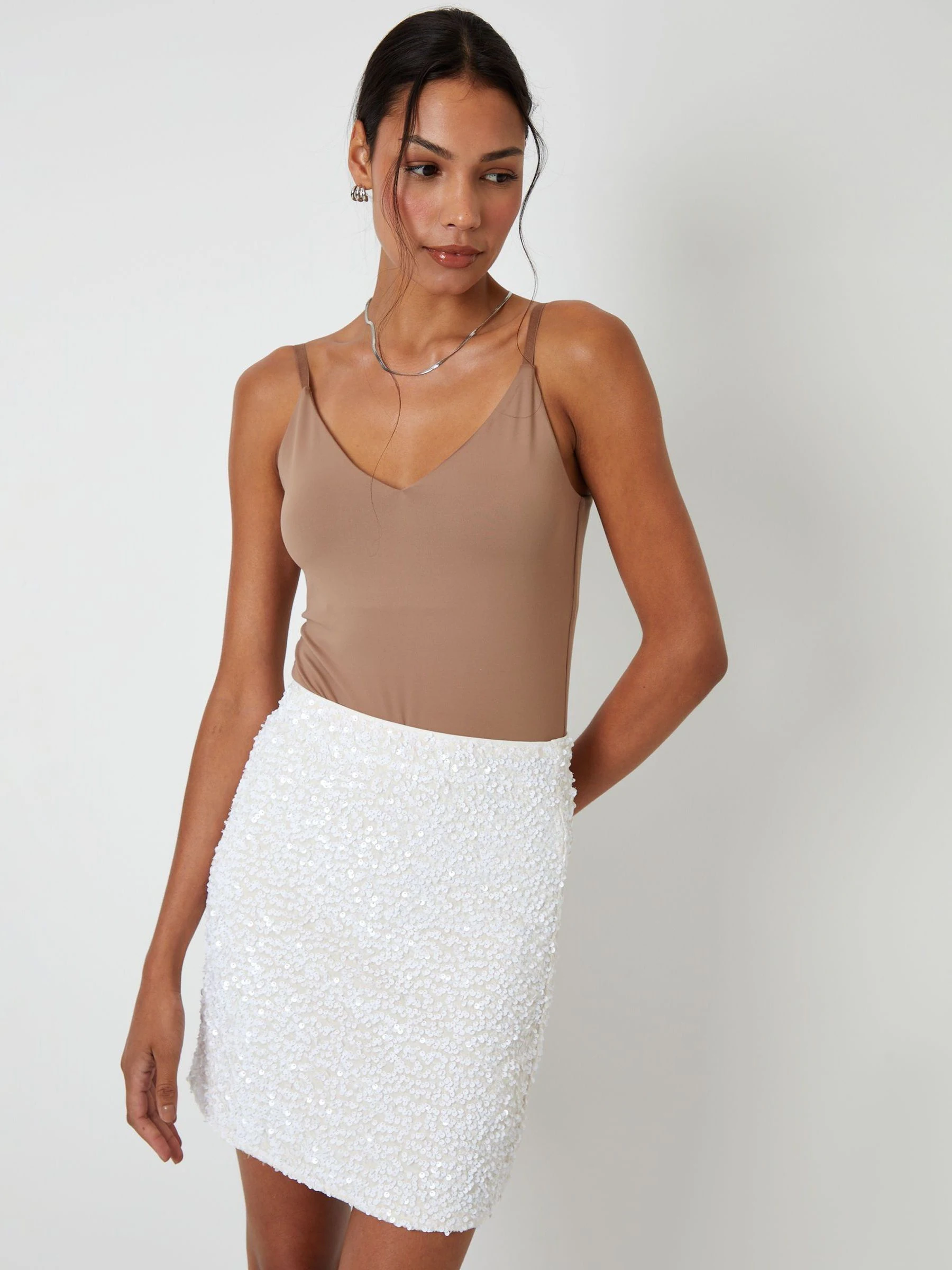 Wit - Threadbare Sequin Velour Mini Skirt
