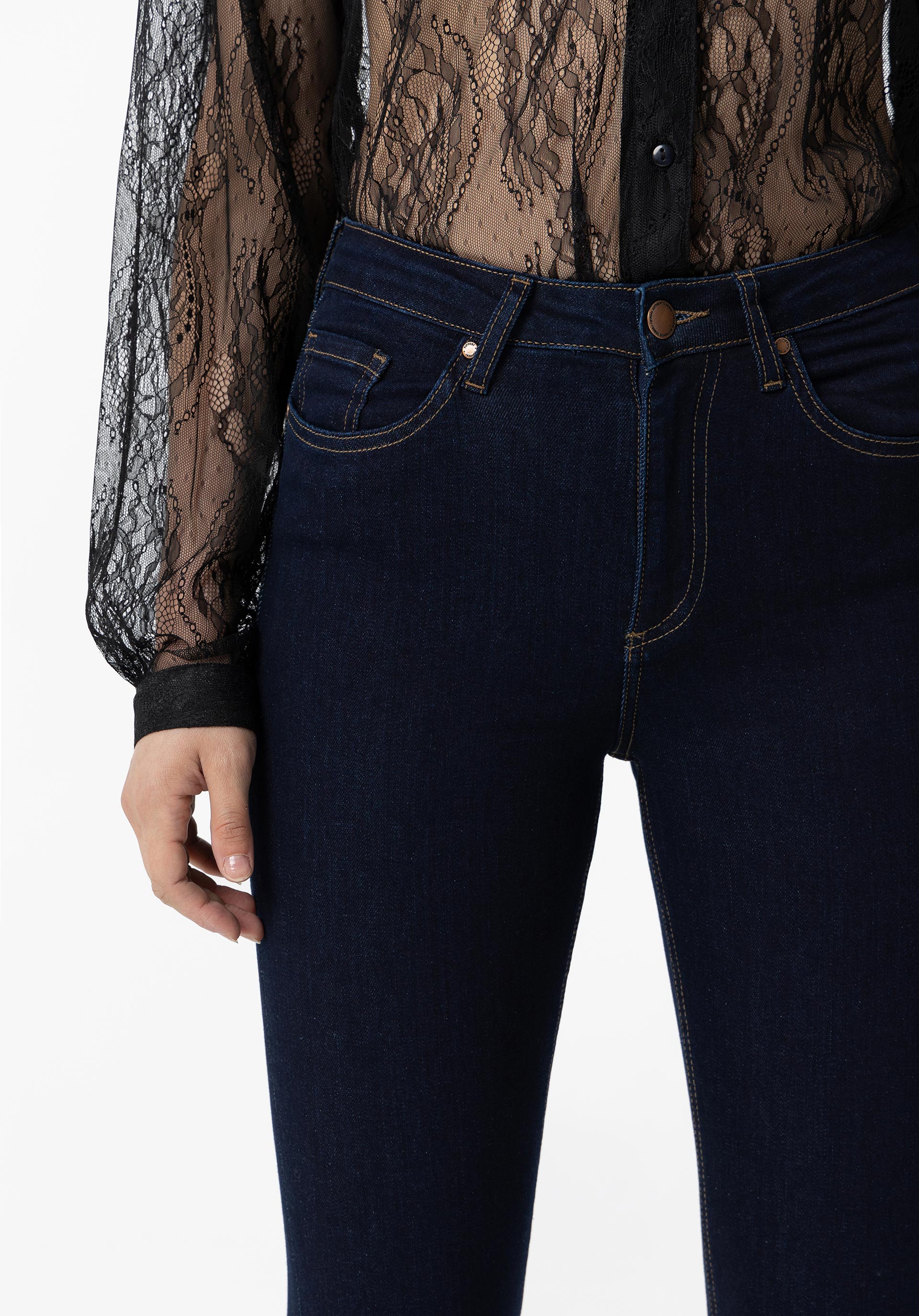 Jeans Lauren Skinny Cintura Alta