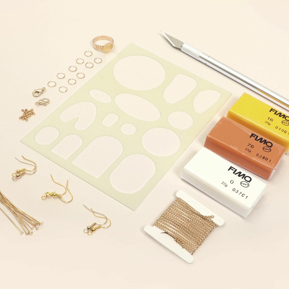 Coffret diy bijoux fleuris en pâte polymère