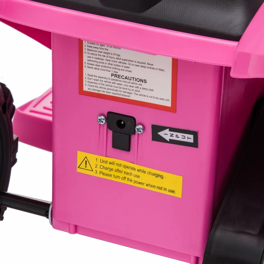 HOMCOM Elektroquad 6V Akku Elektroauto LED Frontlicht rosa
