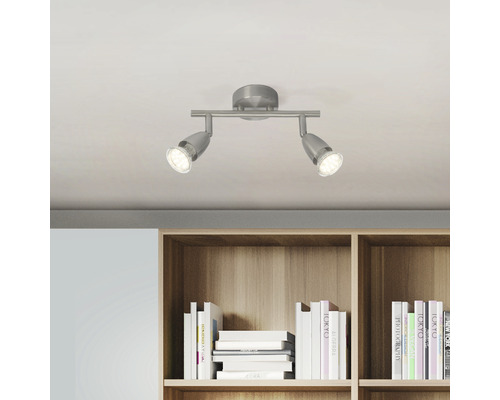 LED plafondspot 2x3W 2x250 lm 3000 KB 25,5 cm chroom/mat