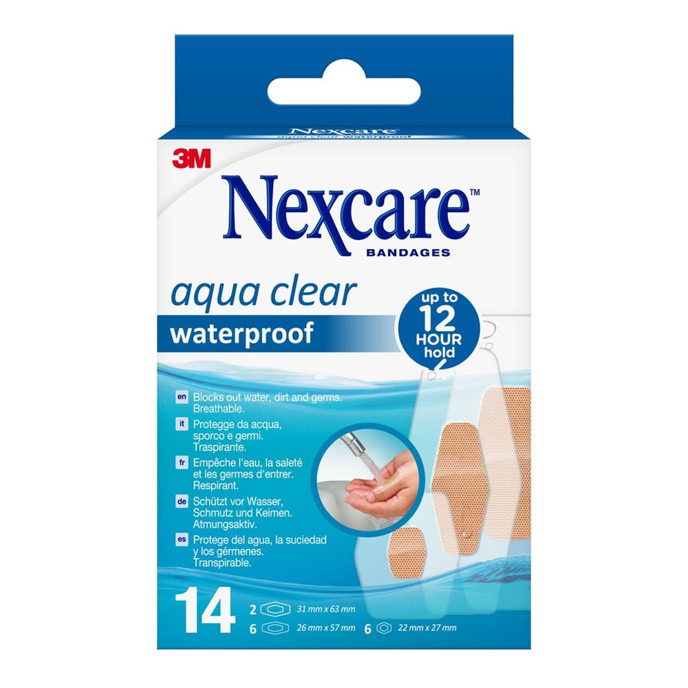 NEXCARE Aqua Clear waterproof Pfl 3 Grössen assortiert 14 Stk