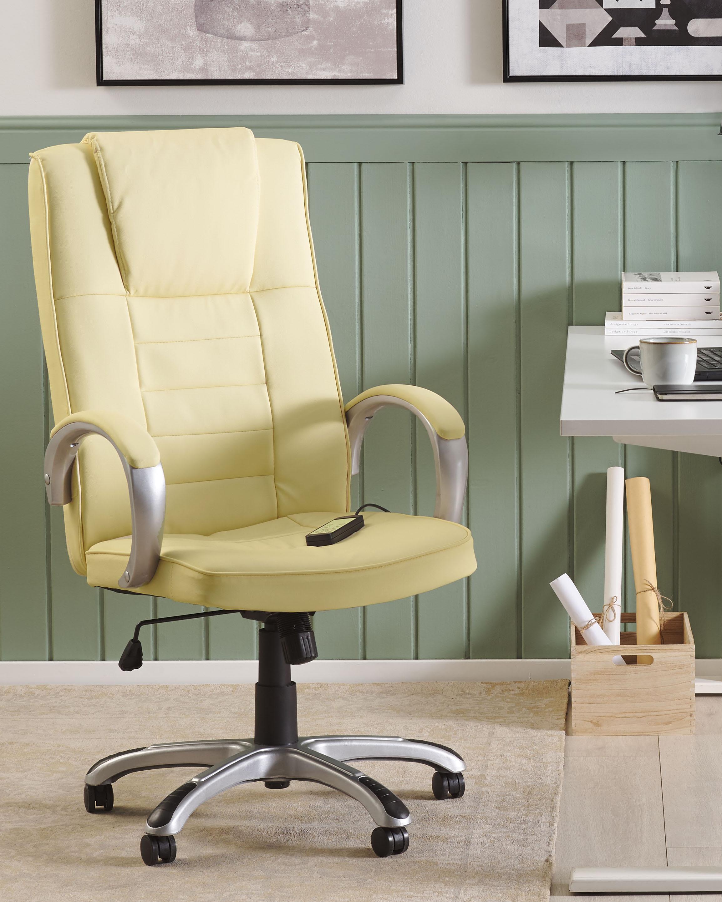 Massagestoel met verwarming GRANDEUR Kunstleer Beige