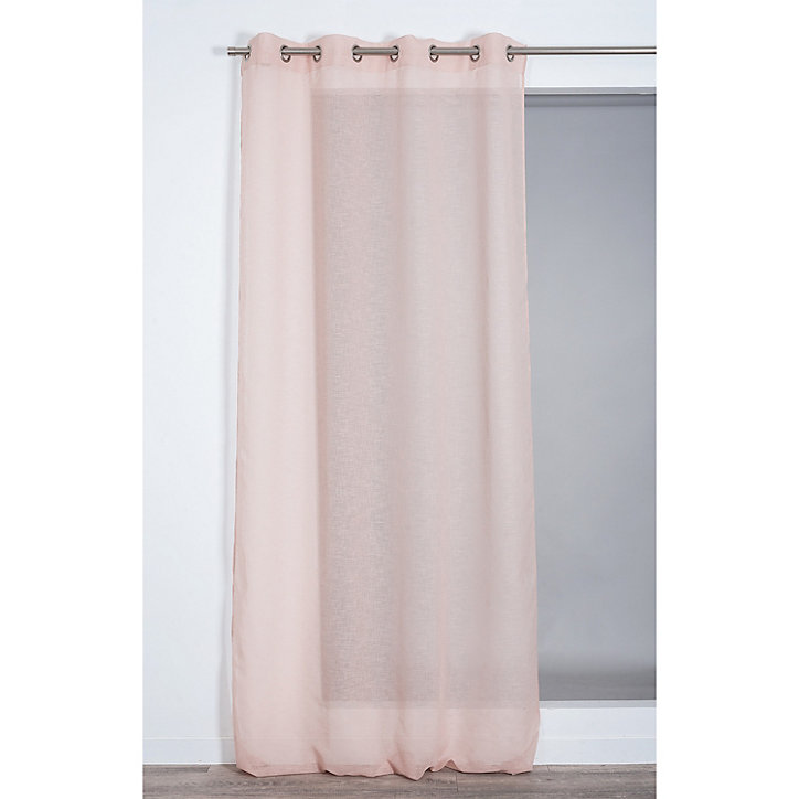 Voilage Romane rose L.240 x l.140 cm
