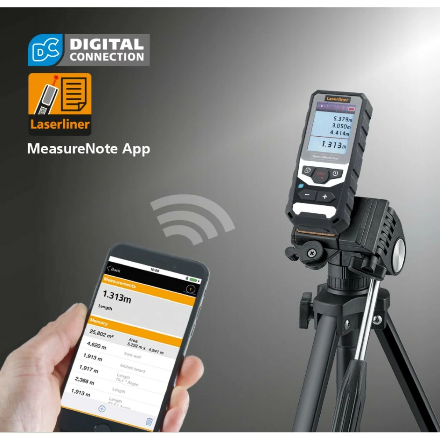 Laserliner DistanceMaster Plus 100 Afstandsmeter - 100m - Bluetooth - IP65