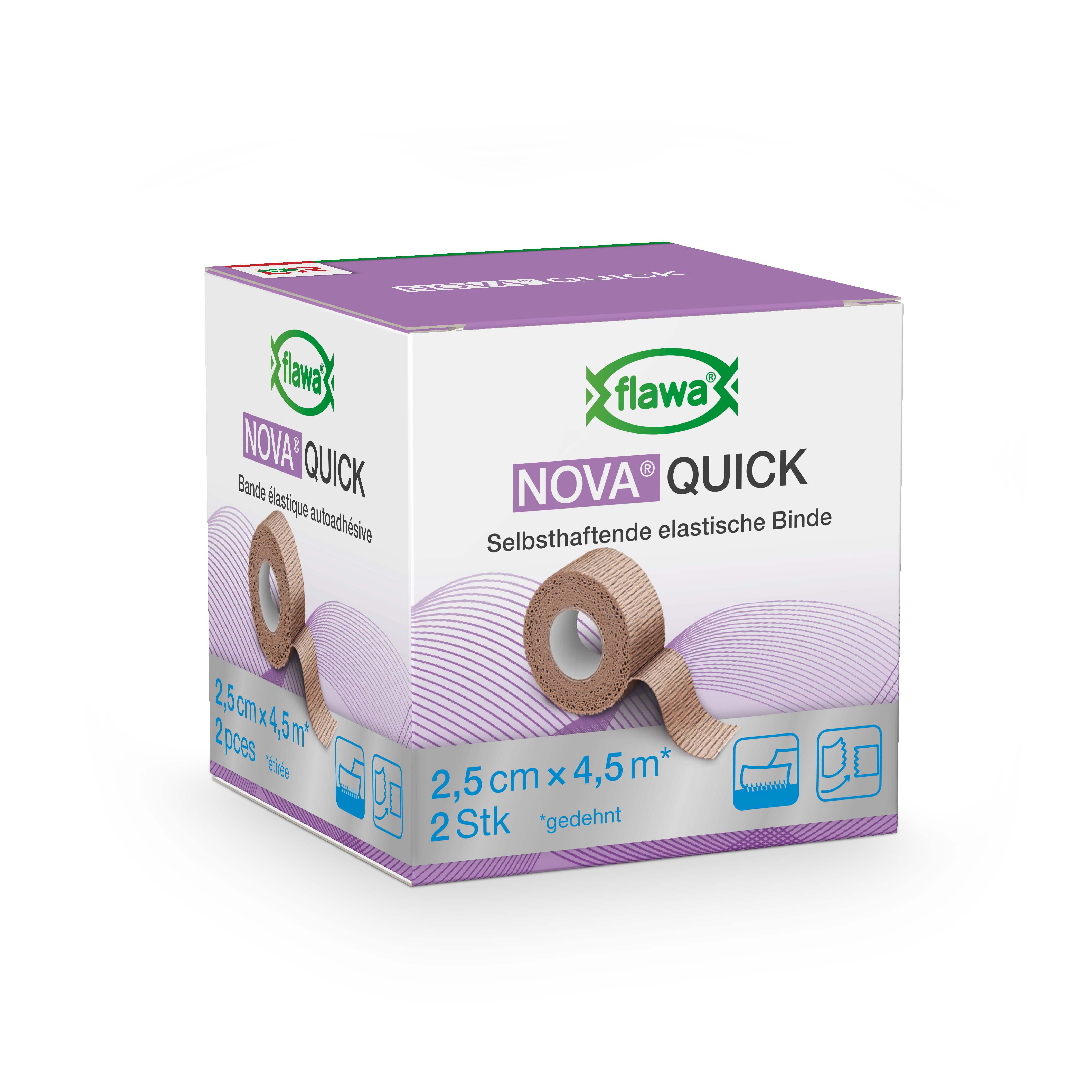 FLAWA Quick kohäsive Reissbinde 2.5cmx4.5m hautfarbig 2 Stk