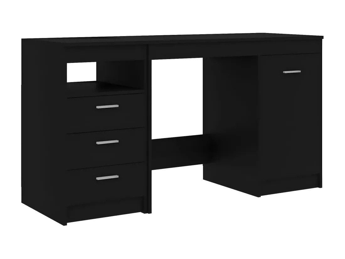 Bureau Noir 140x50x76 cm Aggloméré